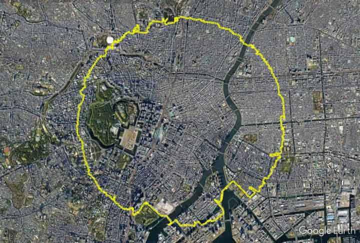 GPS Drawing: Tokyo Circle Walk