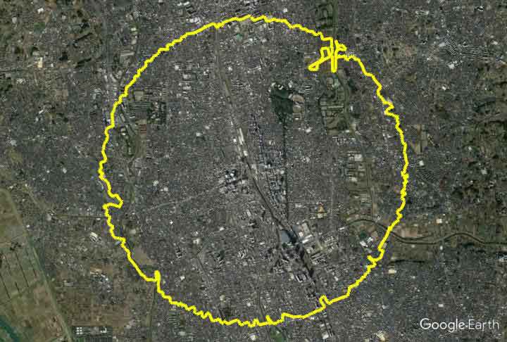 GPS Drawing: Saitama Circle Walk