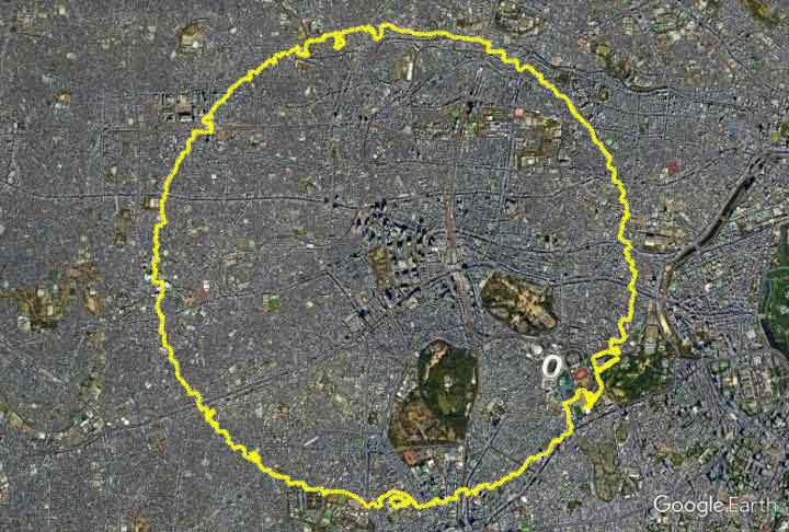 GPS Drawing: Shinjuku Circle Walk